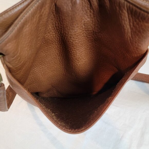 Vintage Libaire Brown Pebbled Leather Crossbody Purse - Picture 4 of 8